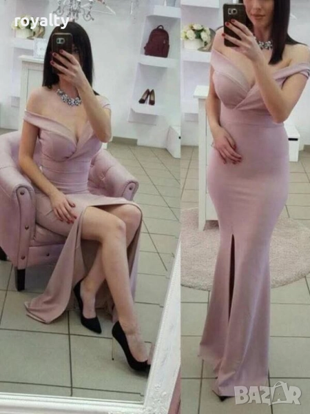 Елегантна рокля в пепел от рози, снимка 1