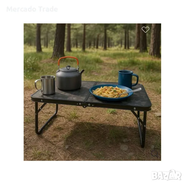 Алуминиева сгъваема маса Mercado Trade, Черна, снимка 1