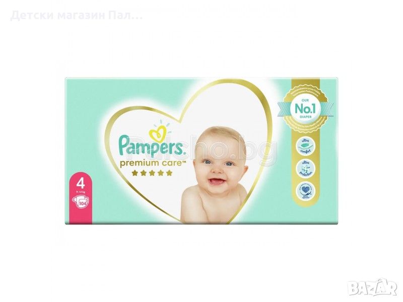 Памперс премиум кеър Box 4- Pampers Premium Care 4 пелени 9-14кг. 104бр., снимка 1