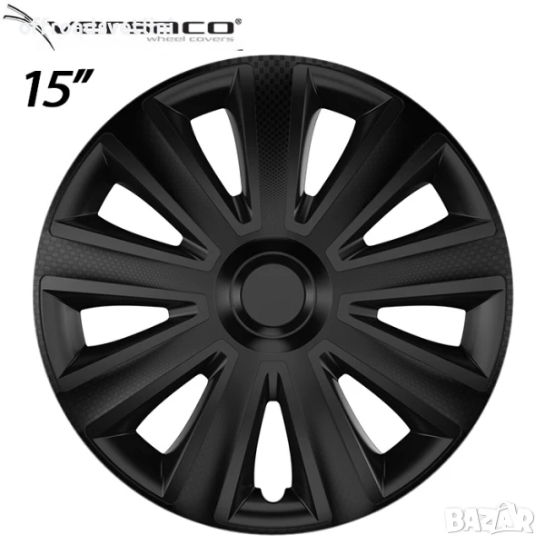 4 Броя Тасове за джанти 15'' Versaco Carbon Aviator - Black, снимка 1