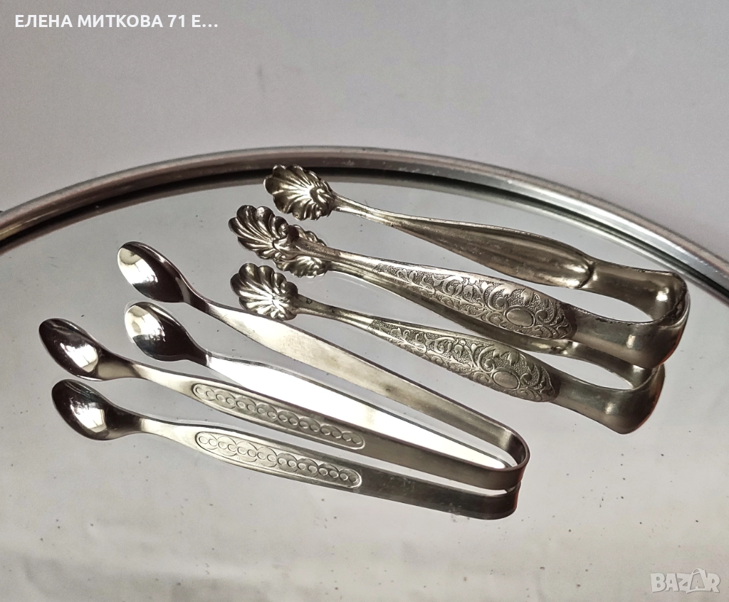 2 щипки за захар или лед с гравюра, снимка 1