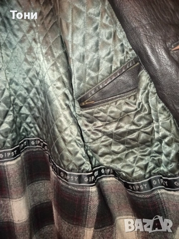 Ново Мъжко Зимно Яке с Яка Изцяло от Естествена Кожа L, снимка 6 - Якета - 53661384