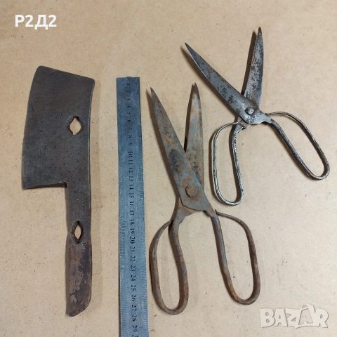 стар сатър и ковани ножици , снимка 4 - Антикварни и старинни предмети - 54096980
