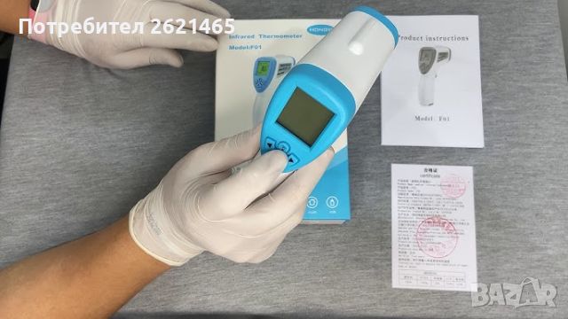 Безконтактен инфрачервен термометър с дигитален дисплей F-01 за Бебета и Възрастни, снимка 3 - Други - 42460989
