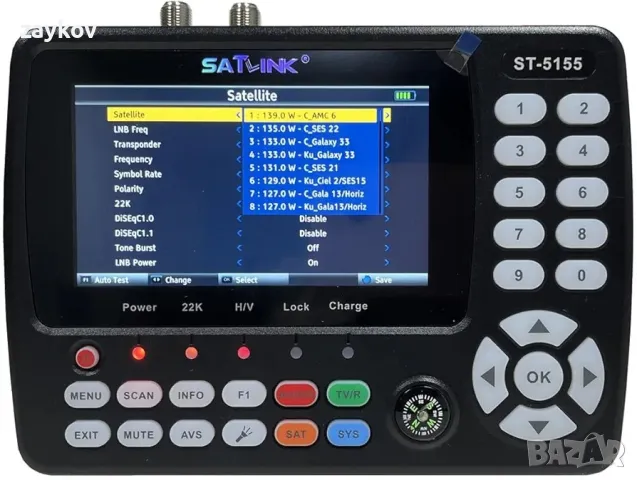 ST-5155 Измервател на сателитен и наземен кабелен сигнал DVB-S/S2/T/T2/C Combo Meter, снимка 7 - Друга електроника - 48447915