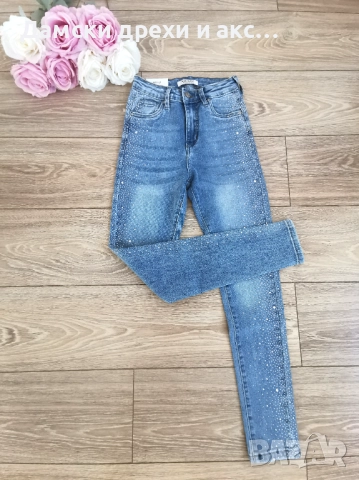 Дамски дънки с камъчета , снимка 2 - Дънки - 52814418