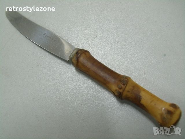 № 7583 старо малко ножче - Solingen   - дължина 12,5 см острие 6 см  - дръжка - бамбук, снимка 2 - Други ценни предмети - 45998514