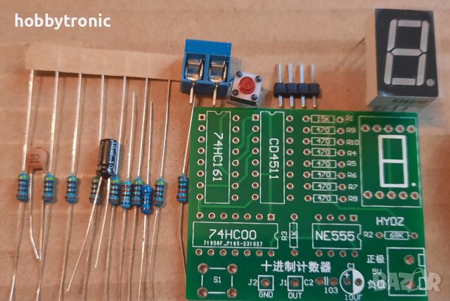 Десетичен брояч с LED индикатор,  кит за сглобяване , снимка 2 - Друга електроника - 45585298
