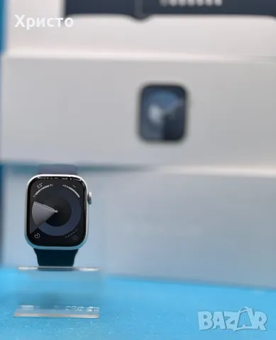 ГАРАНЦИОНЕН!!! Смарт часовник Apple Watch 9, 45 мм, Silver Aluminium Case, Storm Blue Sport Band, снимка 2 - Смарт часовници - 46863273