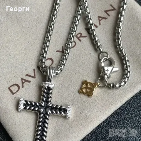 David Yurman оригиналнен кръст медальон, снимка 3 - Колиета, медальони, синджири - 50263391