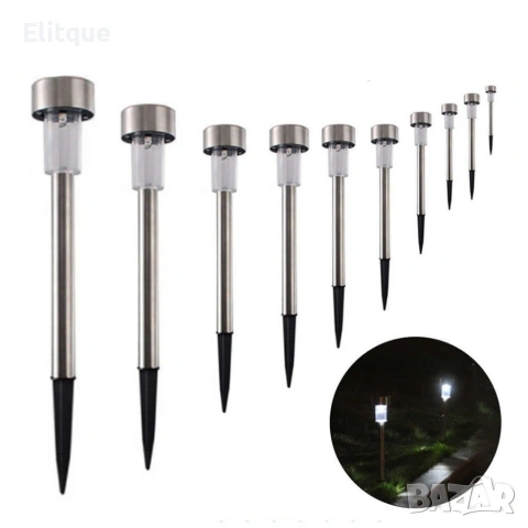 Комплект от 6 броя соларни градински LED лампи за алеи и зони, снимка 4 - Външни лампи - 53432625