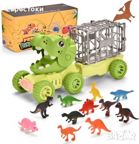 Fanbusa Камион динозавър с 12 мини динозавъра за момчета на възраст 3 години, снимка 1 - Коли, камиони, мотори, писти - 45913757