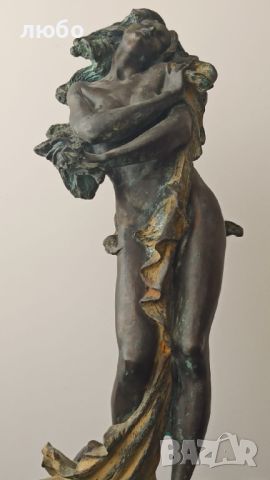 Антикварна Бронзова Скулптура "Жената на Слънцето"1900 г, снимка 3 - Антикварни и старинни предмети - 44848331