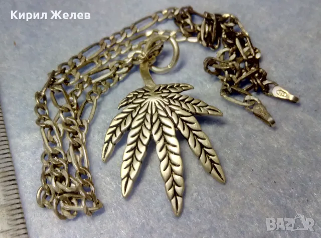 ФЛОРАЛЕН СРЕБЪРЕН МЕДАЛЬОН със СРЕБЪРЕН ЛАНЕЦ СРЕБРО 925 ITALY КАРТИЕ ПЛЕТКА 25760, снимка 8 - Колиета, медальони, синджири - 50354689