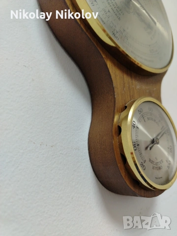 Дървен стенен барометър , снимка 2 - Декорация за дома - 53144886