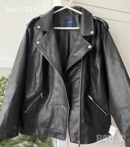 Кoжено дамско яке голям размер KIABI!, снимка 4 - Якета - 52143750