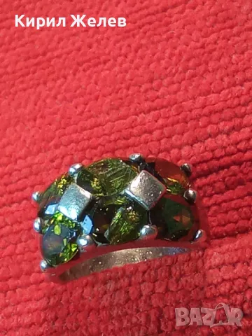 ШАРМАНТЕН СКЪПОЦЕНЕН СРЕБЪРЕН ПРЪСТЕН МАТИРАНО СРЕБРО 925 с ЮВЕЛИРНО ФАСЕТИРАН ПЕРИДОТ ОЛИВИН 42680, снимка 12 - Пръстени - 49916543