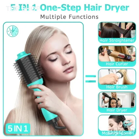 Нова Многофункционална нагряваща изглаждаща четка за коса за изправяне, снимка 5 - Сешоари - 49239169