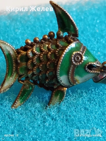 Сребърна висулка във формата на подвижна Риба 🐟 популярен талисман много красива 52543, снимка 7 - Колиета, медальони, синджири - 53073475