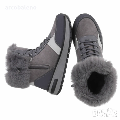 Дамски зимни боти до глезена с връзки, 5цвята , снимка 17 - Дамски боти - 51879543