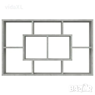 vidaXL Стенен рафт, бетонно сив, 85x16x52,5 см, инженерно дърво(SKU:801422), снимка 4 - Други - 49222947