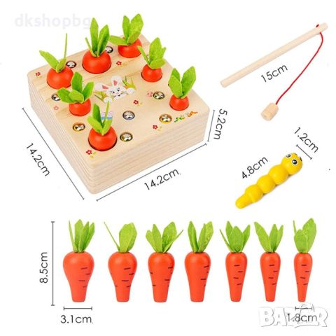 3586 ДЪРВЕН СОРТЕР С МОРКОВИ, снимка 8 - Образователни игри - 45792536