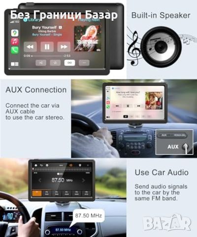 Нов Безжичен Apple CarPlay Android Auto 9" HD Екран, GPS, Bluetooth, снимка 4 - Друга електроника - 46435455
