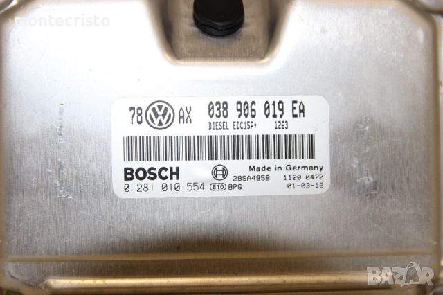 Моторен компютър ECU VW Passat B5.5 (2000-2005г.) 038 906 019 EA / 038906019EA / 0281010554, снимка 2 - Части - 45653300