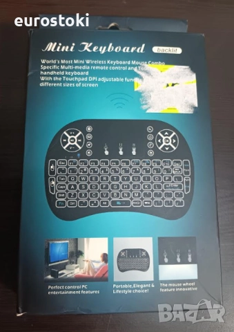 Безжична клавиатура MINI KEYBOARD backlit, с тъчпад, за различни устройства, клавиатурна подредба , снимка 8 - Клавиатури и мишки - 52456991