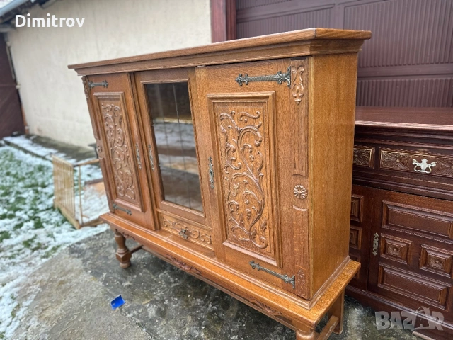Дървена витрина / шкаф – класически стил, снимка 3 - Секции и витрини - 53959038