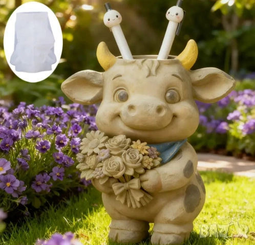 Молд кашпа теленце с букет , снимка 7 - Форми - 53521969