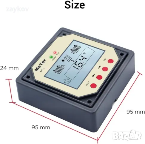 Дистанционен измервателен уред EPEVER MT-1 с LCD дисплей за контролер за зареждане на слънчев панел, снимка 2 - Друга електроника - 48302359