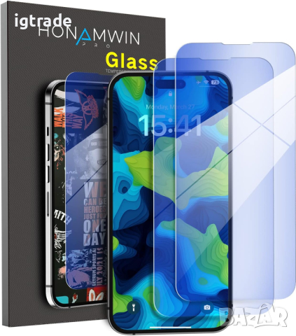 2бр. стъклен протектор за iPhone 14 Pro - защита за очите