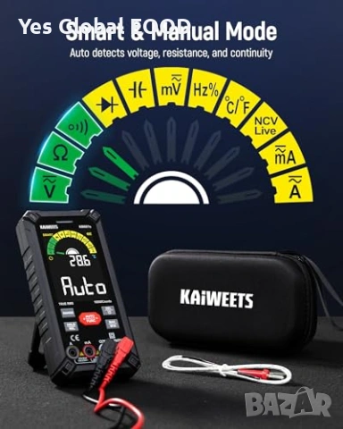 KAIWEETS KM601S мултиметър 10000 counts True RMS акумулаторен, снимка 4 - Други инструменти - 53021173