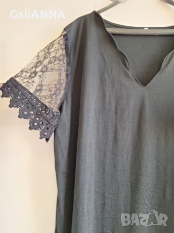 СТРАХОТНА РОКЛЯ С ЕФЕКТНИ РЪКАВИ 3XL-4XL, снимка 4 - Рокли - 51076483