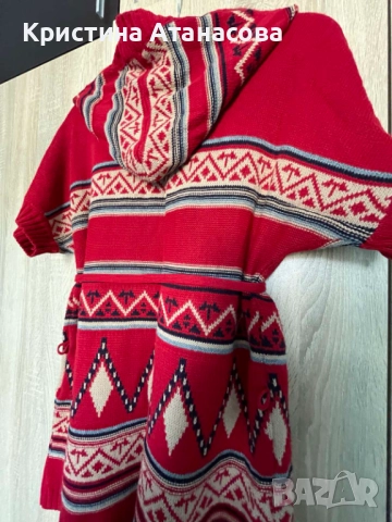 🎅 Дамска плетена жилетка с коледни национални елементи, снимка 7 - Жилетки - 52478897