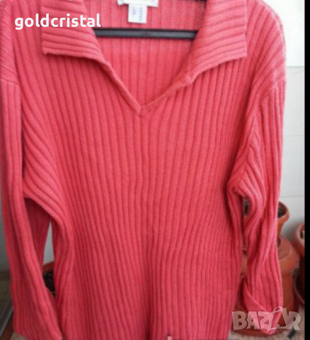 блуза корал памук, снимка 6 - Блузи с дълъг ръкав и пуловери - 16245434