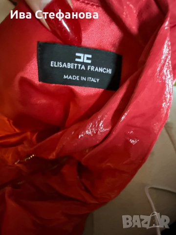 Нова парти кактейлна елегантна официална с пандела малинова рокля Elisabetta Franchi , снимка 6 - Рокли - 52749356