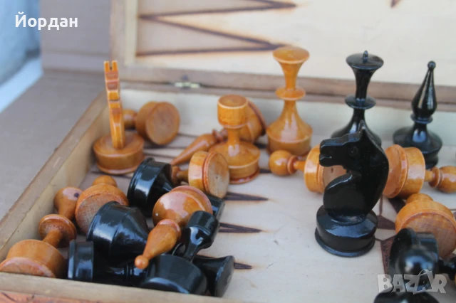Стар дървен шах , снимка 6 - Други ценни предмети - 50585044