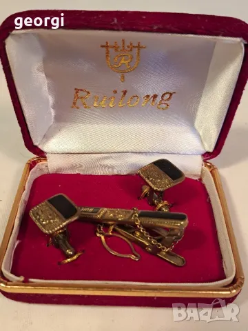 комплект ръкавели и щипка за вратовръзка Ruilong  7/4