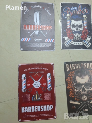 Бръснарски табели 6 броя, снимка 2 - Други - 53808450