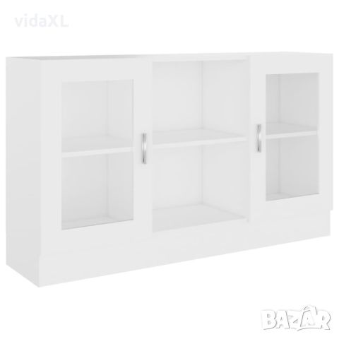 vidaXL Шкаф витрина, бял, 120x30,5x70 см, ПДЧ(SKU:802786, снимка 1 - Шкафове - 46041499