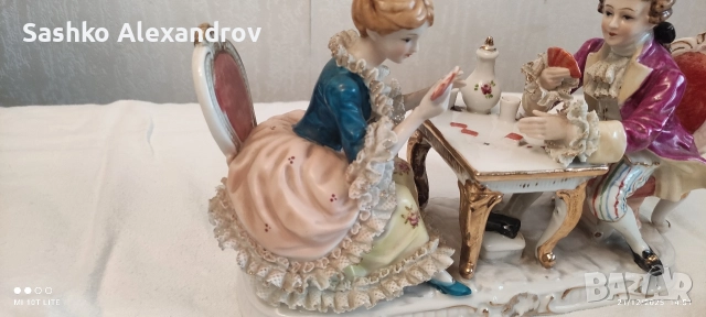 Японска порцеланова фигура с Dresden дантела - винтидж , снимка 7 - Антикварни и старинни предмети - 52879134
