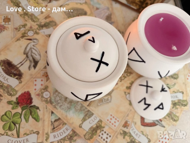 Руническа свещ за Любовна магия , снимка 4 - Декорация за дома - 53411996