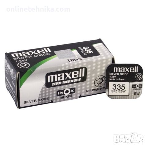 Сребърна батерия Maxell 335, SR512SW, снимка 1 - Друга електроника - 46452970