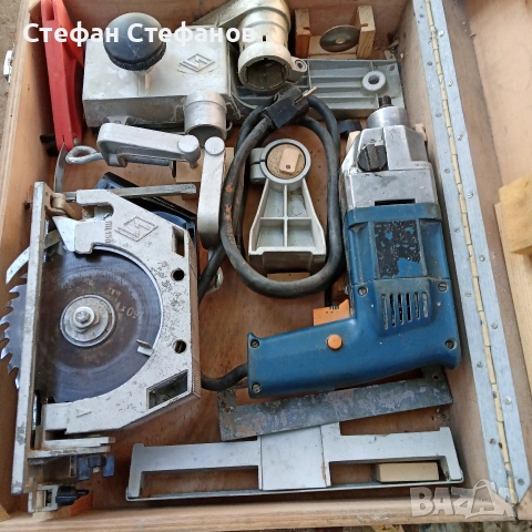 комплект бормашина циркуляр ренде, снимка 5 - Куфари с инструменти - 53566316