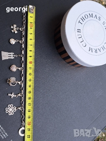 сребърна гривна Thomas sabo Charm club със 7 талисманчета , снимка 17 - Гривни - 52591368