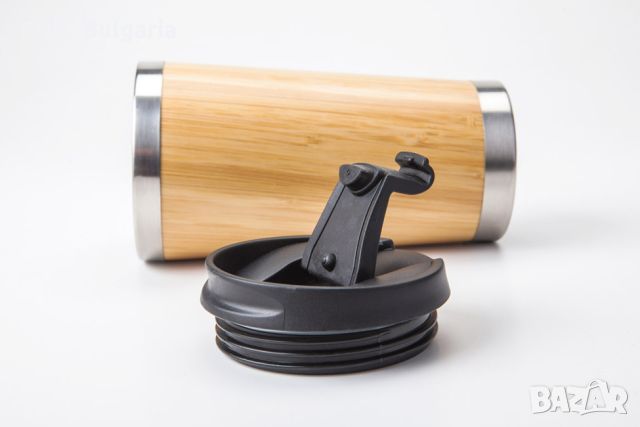 Термо чаша (термос) с бамбуково покритие + Кутия за храна (кутия за обяд) "Бенто Бокс" с прибори, снимка 4 - Други - 45630770