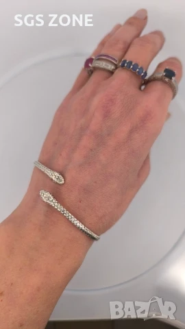 СРЕБЪРНА ГРИВНА ЗМИЯ, снимка 4 - Гривни - 51143912