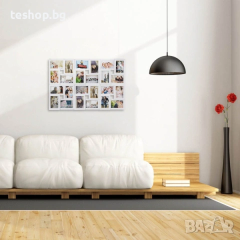 Рамка за снимки Relaxdays, 24 снимки бяла, снимка 3 - Други - 53755672